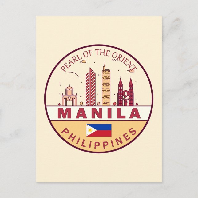 Postal Emblema de la línea aérea de la ciudad de Filipina (Anverso)