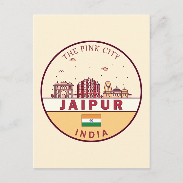 Postal Emblema de la línea aérea de la ciudad de Jaipur (Anverso)