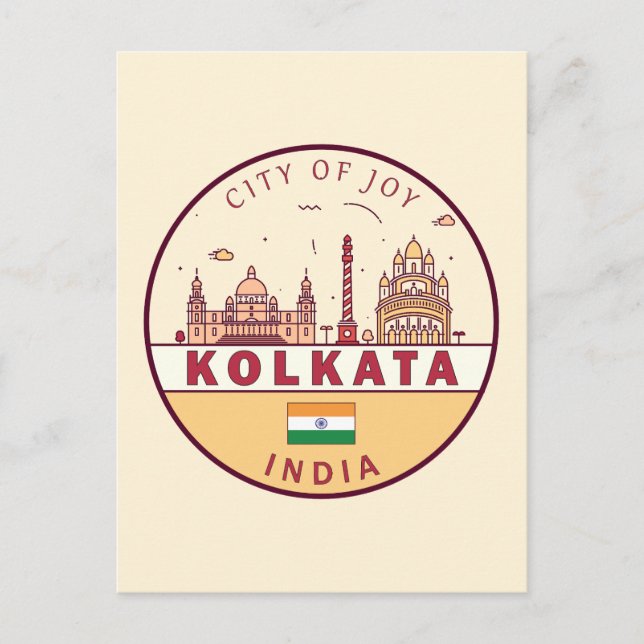 Postal Emblema de la línea aérea de la ciudad de Kolkata (Anverso)