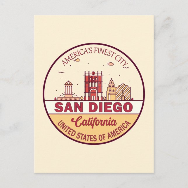 Postal Emblema de la línea aérea de la ciudad de San Dieg (Anverso)