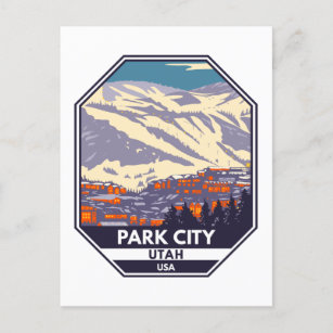 Postal Emblema del área de invierno de Park City Utah