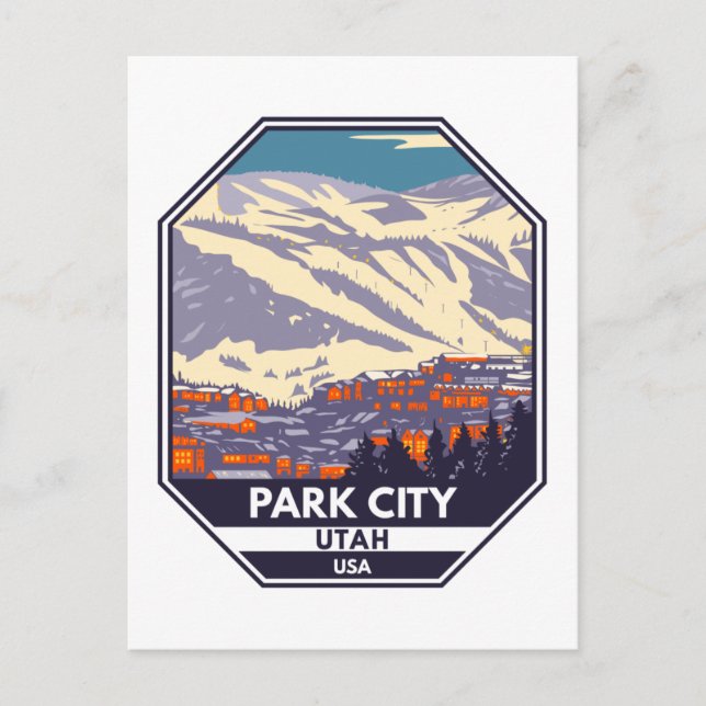 Postal Emblema del área de invierno de Park City Utah (Anverso)