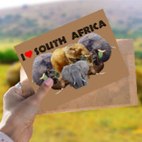 Emblema del elefante sudafricano de corazón