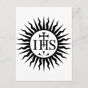 Postal Emblema del Monograma de la Compañía de Jesús