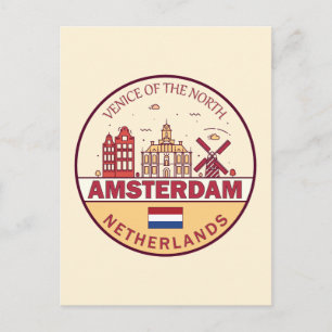 Postal Emblema del paisaje urbano de la ciudad de Amsterd