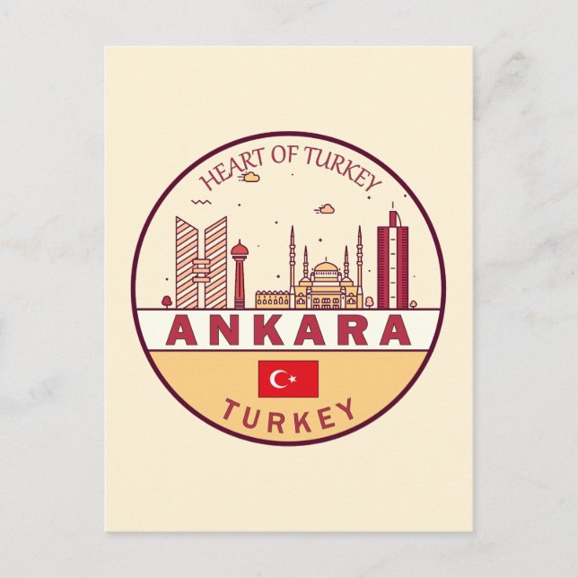 Postal Emblema del paisaje urbano de la ciudad de Ankara  (Anverso)