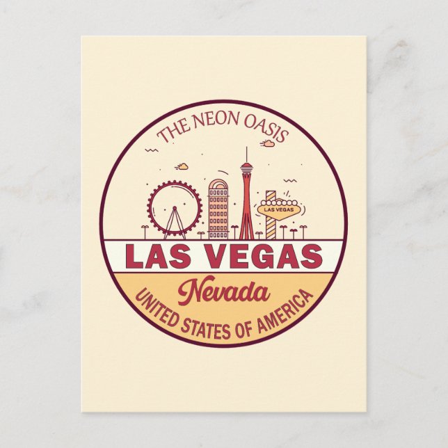 Postal Emblema del paisaje urbano de la ciudad de Las Veg (Anverso)