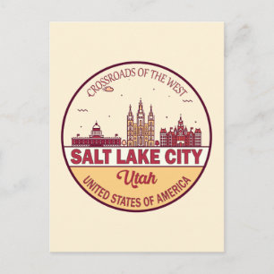 Postal Emblema del paisaje urbano de Salt Lake City Utah