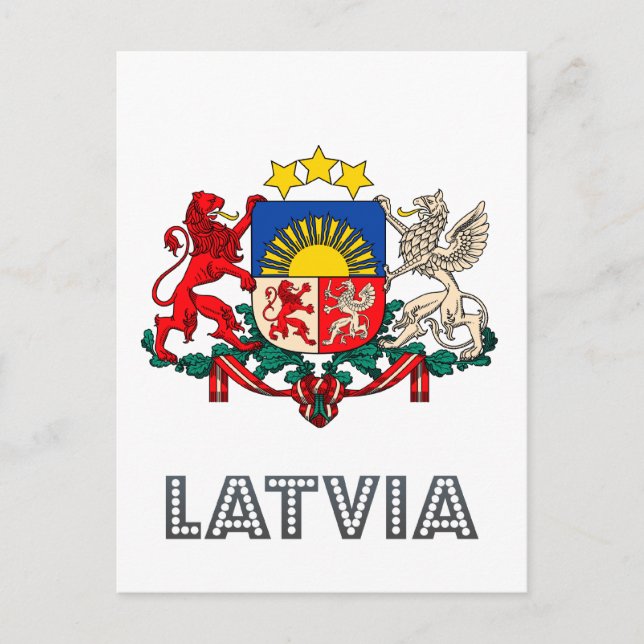 Postal Emblema letón (Anverso)