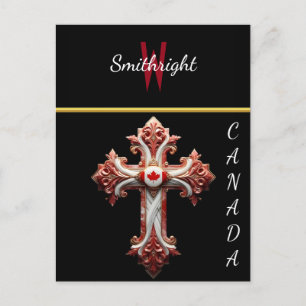 Postal Emblema patriótico: Cruz de la bandera canadiense