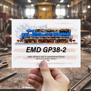 Postal EMD GP38-2 Locomotora diesel y bandera estadounide