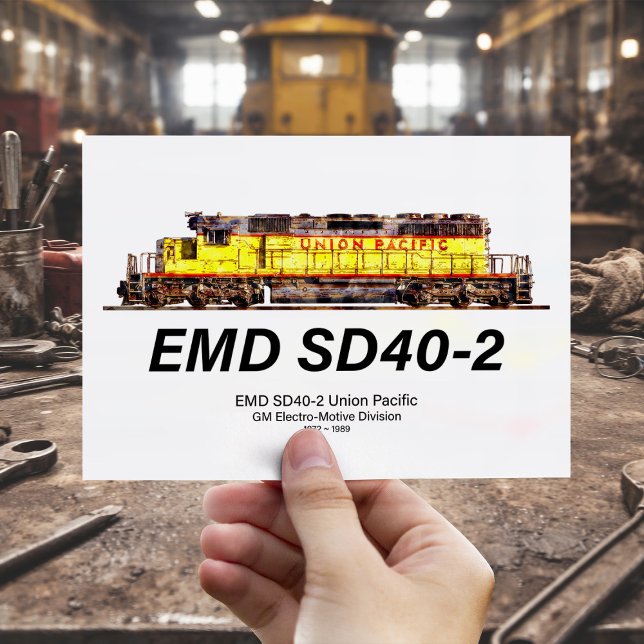Postal EMD SD40-2 Locomotora Diesel. Pacífico de Unión (EMD SD40-2 Diesel Locomotive. Union Pacific. Postcard)