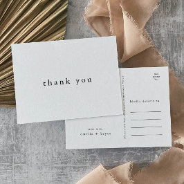 Postal EMELIA Simple Moderno Boho Único Boda Gracias