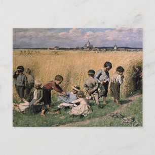 Postal Emile Claus - De camino al colegio