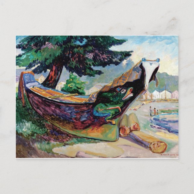Postal Emily Carr Indian War Canoe Canadian (Anverso)