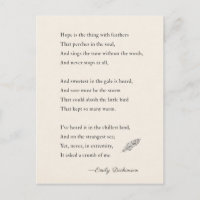 Emily Dickinson Poem espera que sea cosa de plumas