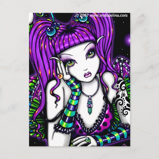 Postal Emily Rainbow Celestial Tattoo Faery Postcard (Anverso)