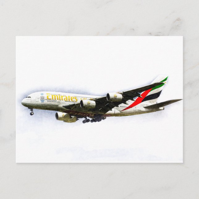 Postal Emirates Airline A380 Art (Anverso)