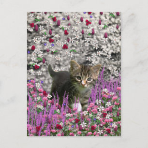 Postal Emma en Flores I – Gatito Gris Pequeno
