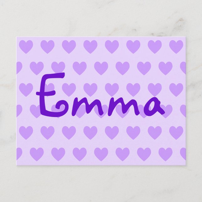 Postal Emma en morado (Anverso)