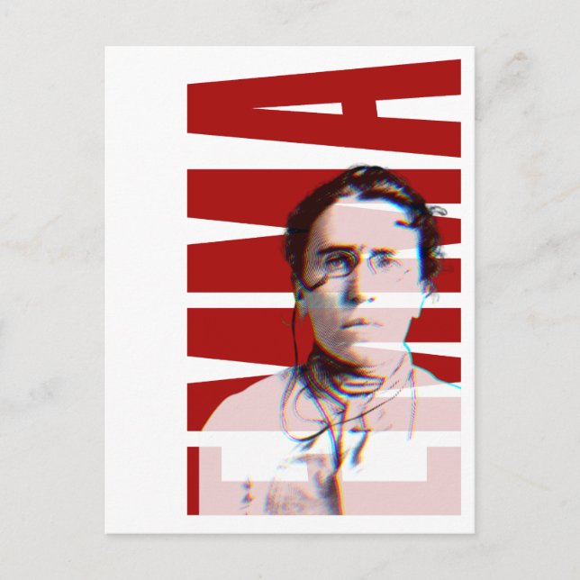Postal EMMA Goldman, historia feminista anarquista (Anverso)