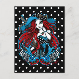 Postal Emma Rockabilly Trague Tattoo Angel Postcard