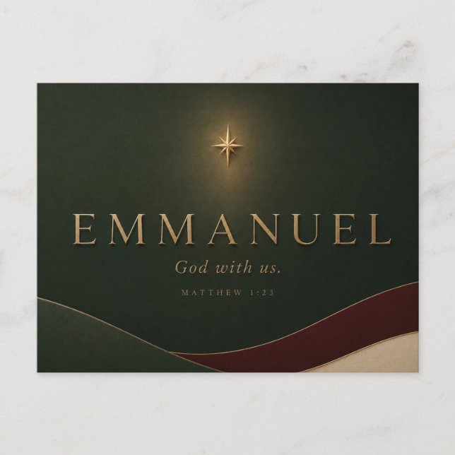 Postal EMMANUEL | Mateo 1:23 Cristiano  (Anverso)