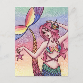 Postal Emmy - Postcard de sirena arcoiris