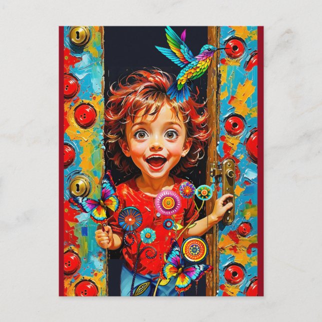 Postal Emocionado Por Saludar Un Nuevo Día (Anverso)