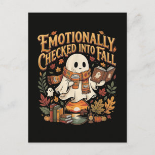 Postal Emocionalmente ingresado en otoño Halloween