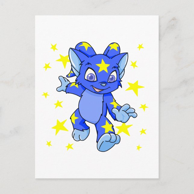 Postal Emocionante Starry Acara con ráfaga de estrellas (Anverso)