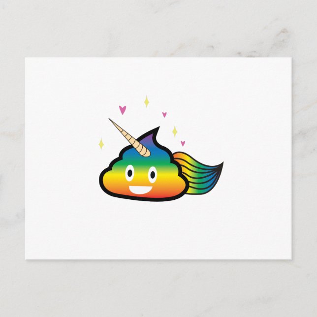 Postal Emoji arcoiris Poop Cute Chica divertido fiesta de (Anverso)