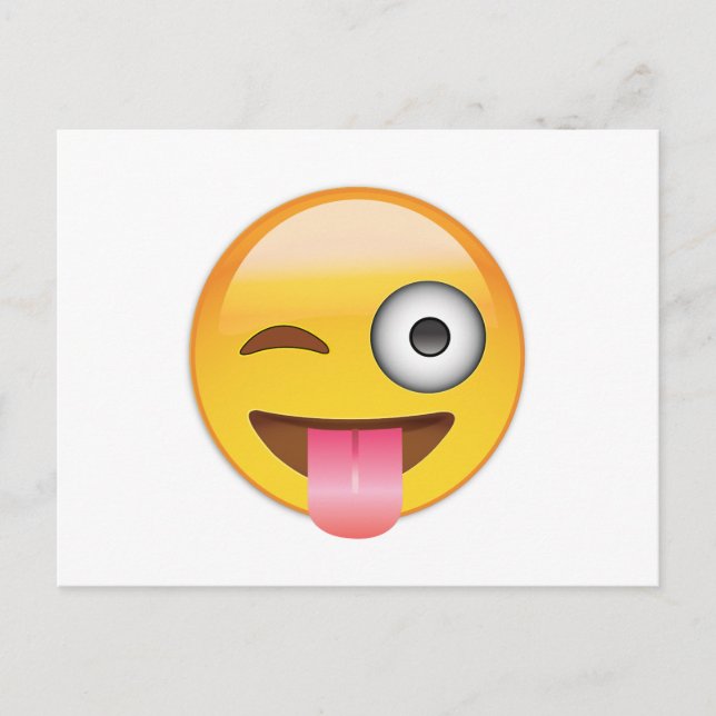 Postal Emoji - cara con la lengua (Anverso)