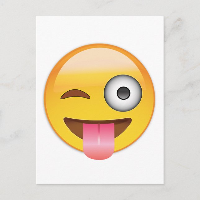 Postal Emoji - Cara con lengua (Anverso)