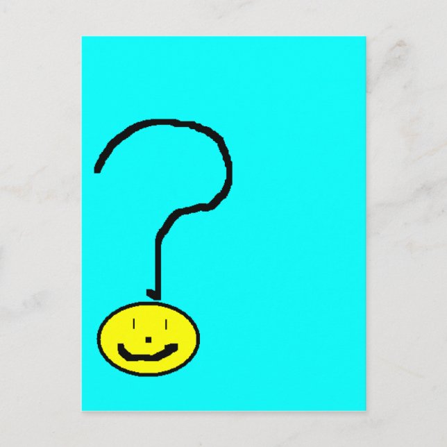Postal Emoji con interrogantes sonrientes felices, arte i (Anverso)