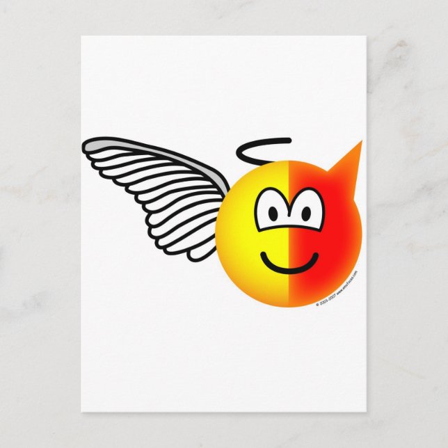 Postal Emoji de ángel o diablo (Anverso)