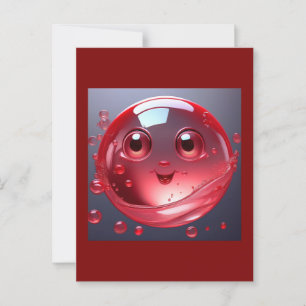 Postal Emoji de burbujas de agua roja