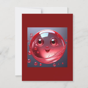 Postal Emoji de burbujas de agua roja