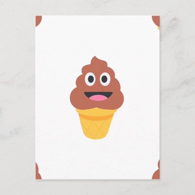 Postal emoji de caca de helado (Anverso)