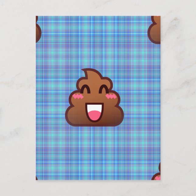 Postal emoji de caca de plaid (Anverso)