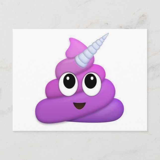 Postal Emoji de caca de unicornio (Anverso)