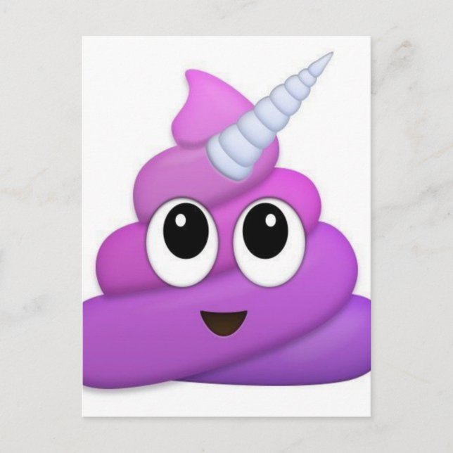 Postal Emoji de caca de unicornio (Anverso)