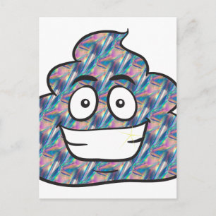 Postal emoji de caca holográfica