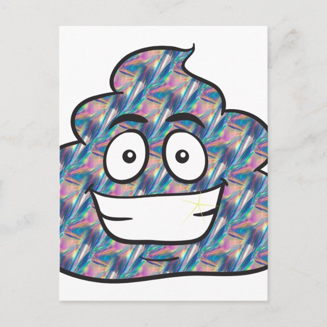 Postal emoji de caca holográfica (Anverso)