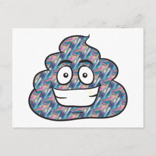 Postal emoji de caca holográfica