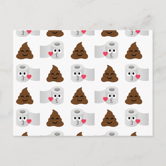 Postal emoji de caca y papel higiénico (Anverso)