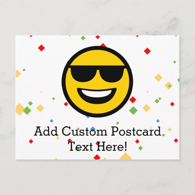 Postal Emoji de gafas de sol Guay (Anverso)
