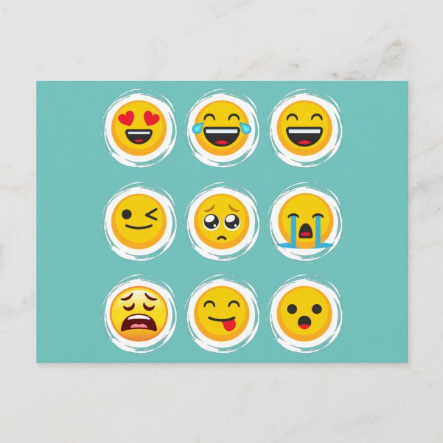Postal Emoji de medios sociales (Anverso)