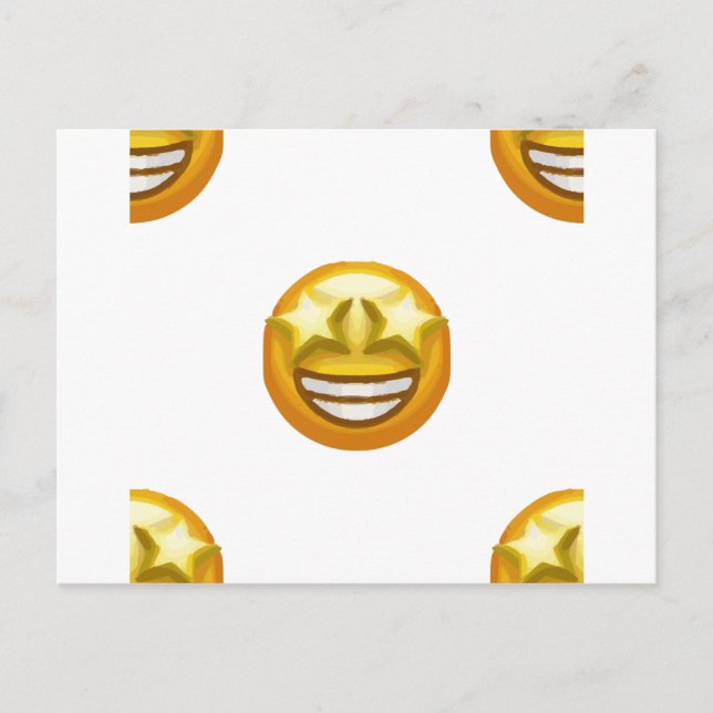 Postal emoji de ojos de estrella (Anverso)
