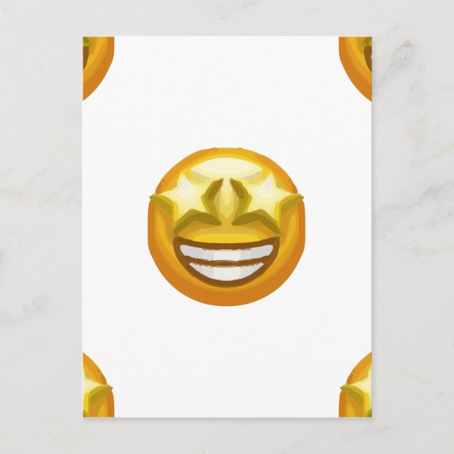 Postal emoji de ojos de estrella (Anverso)